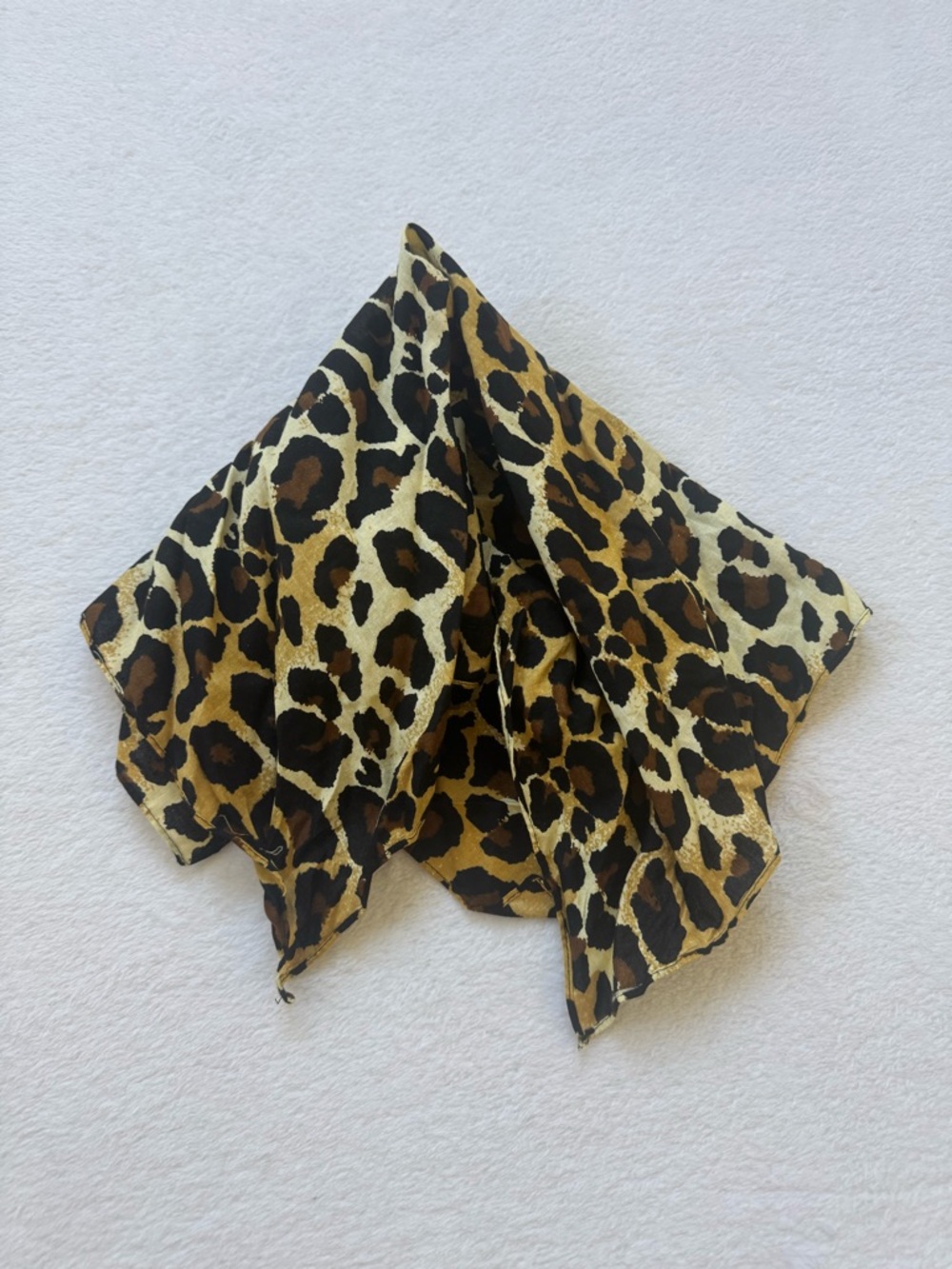 Leopard Print 100% cotton Scarf - Brown Black Cream